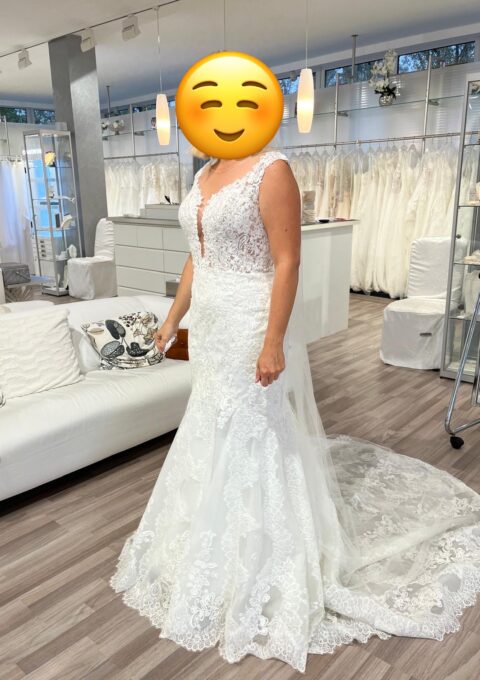Second Hand Brautkleid Pronovias Meerjungfrau Gr. 40 Maßgeschneidert Foto 1