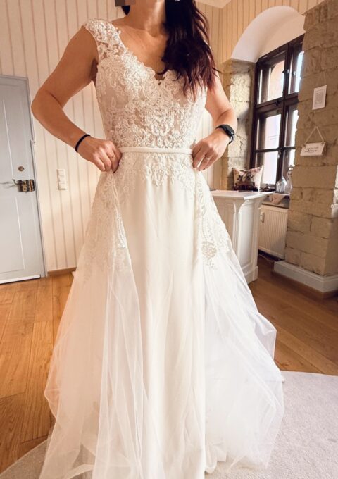 Second Hand Brautkleid Jarice Elisa A-Linie Gr. 42 Neu &amp ungetragen Foto 1