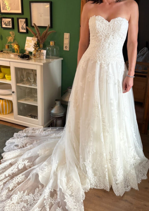 Second Hand Brautkleid Morilee / Madeline Gardner A-Linie Gr. 38 Neu & ungetragen Foto 1