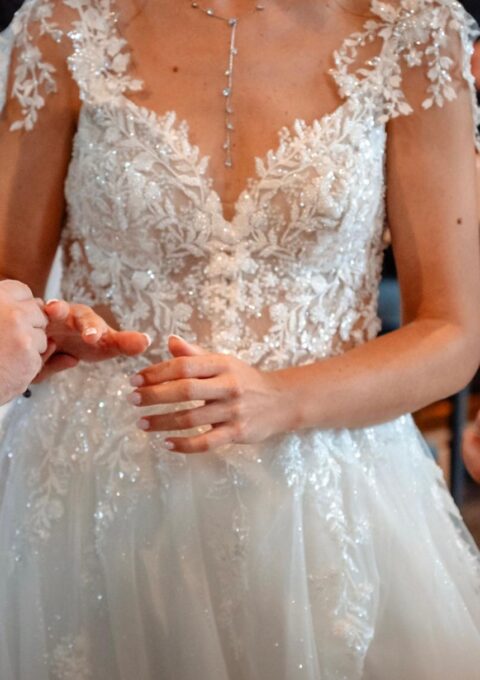 Second Hand Brautkleid Zauberkleid A-Linie Gr. 38 Maßgeschneidert Foto 1