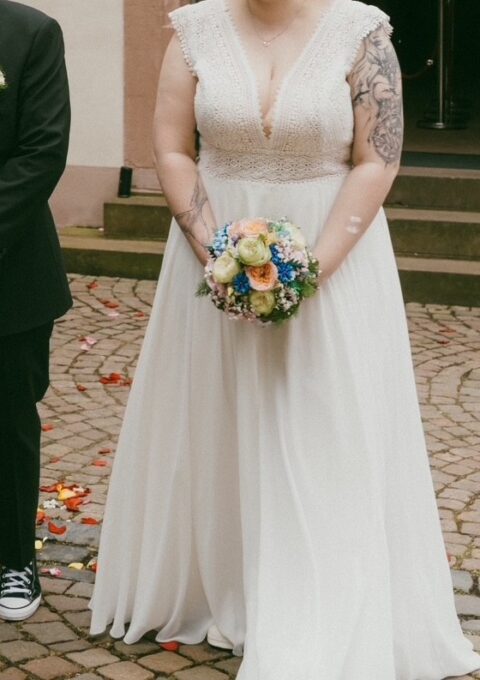 Second Hand Brautkleid Bianco Evento Boho Gr. 48 Foto 1