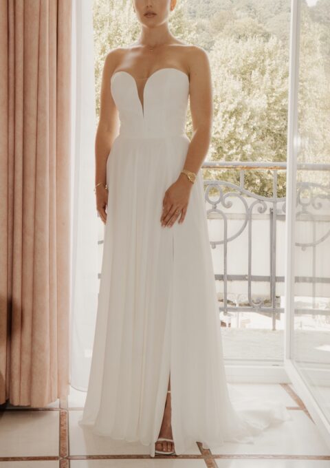 Second Hand Brautkleid Bianco Evento Simona A-Linie Gr. 38 Foto 1