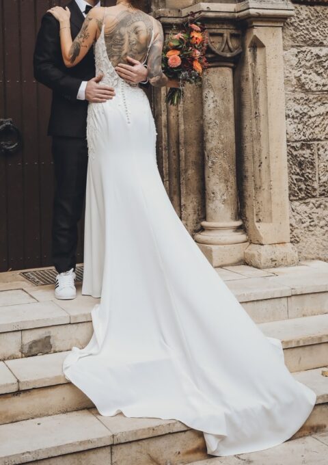 Second Hand Brautkleid Diane Legrand Lisa Donetti – Novabella Fit and Flare Gr. 34 Maßgeschneidert Foto 1