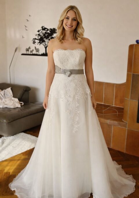 Second Hand Brautkleid Elizabeth Passion Mode de Pol A-Linie Gr. 42 Foto 1