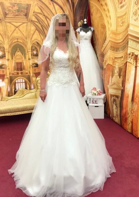 Second Hand Brautkleid Uwe Hermann Aline A-Linie Gr. 38 Foto 1