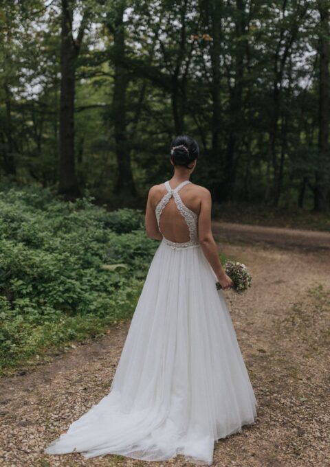 Second Hand Brautkleid Rosa Clara Hanna Boho Gr. 36 Foto 1