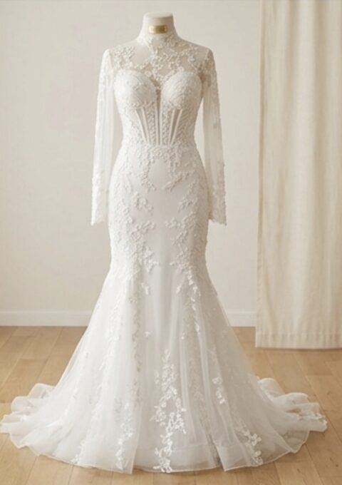 Second Hand Brautkleid Designer aus Trkei Meerjungfrau Gr. 36 Mageschneidert Foto 1