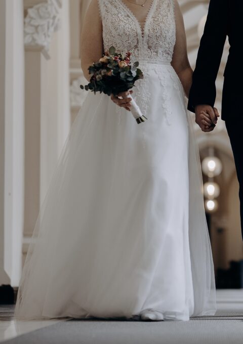Second Hand Brautkleid Cleen – creme A-Linie Gr. 44 Foto 1