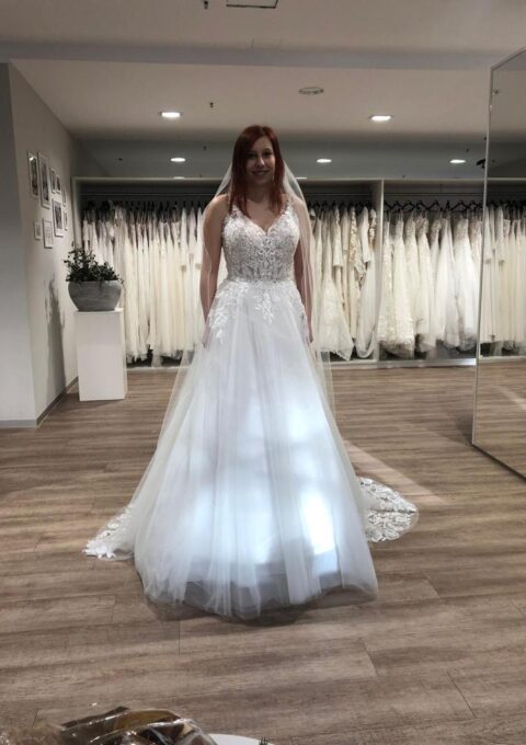 Second Hand Brautkleid Diane Legrand A-Linie Gr. 36 Neu & ungetragen Foto 1