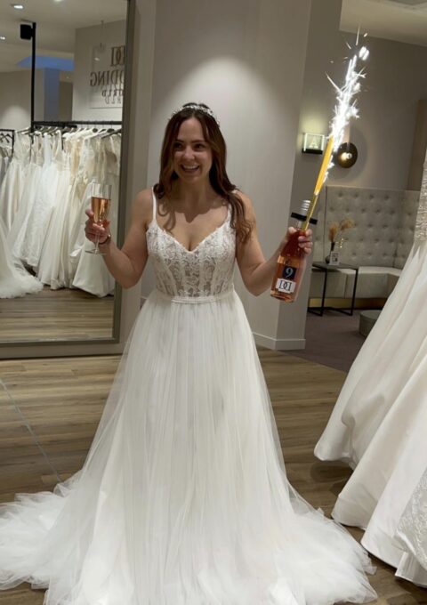 Second Hand Brautkleid Stella York A-Linie Gr. 38 Mageschneidert Foto 1