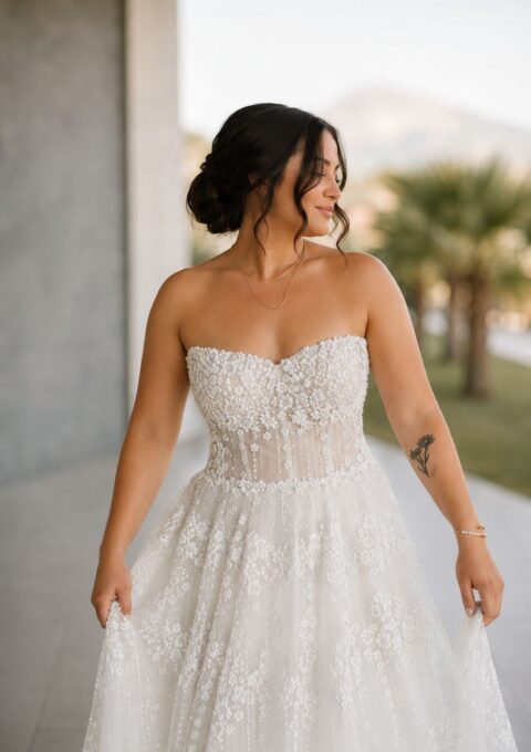 Second Hand Brautkleid Pronovias Lucrezia A-Linie Gr. 40 Foto 1