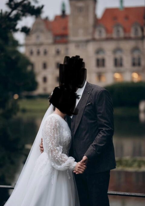 Second Hand Brautkleid Einzelanfertigung A-Linie Gr. 40 Maßgeschneidert Foto 1