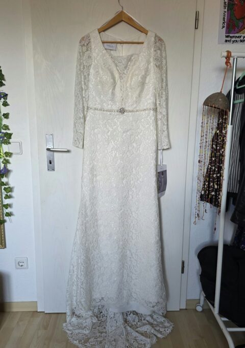 Second Hand Brautkleid White One Barcelona Oronze Modern A-Linie Gr. 40 Mageschneidert Neu &amp ungetragen Foto 1